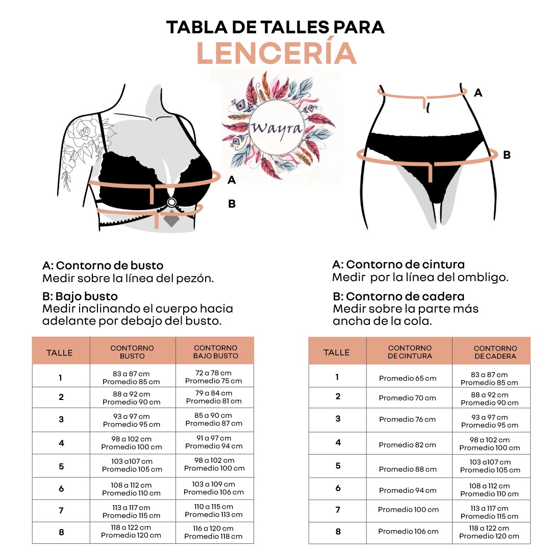 tabla de talles lenceria tabla de talles lenceria