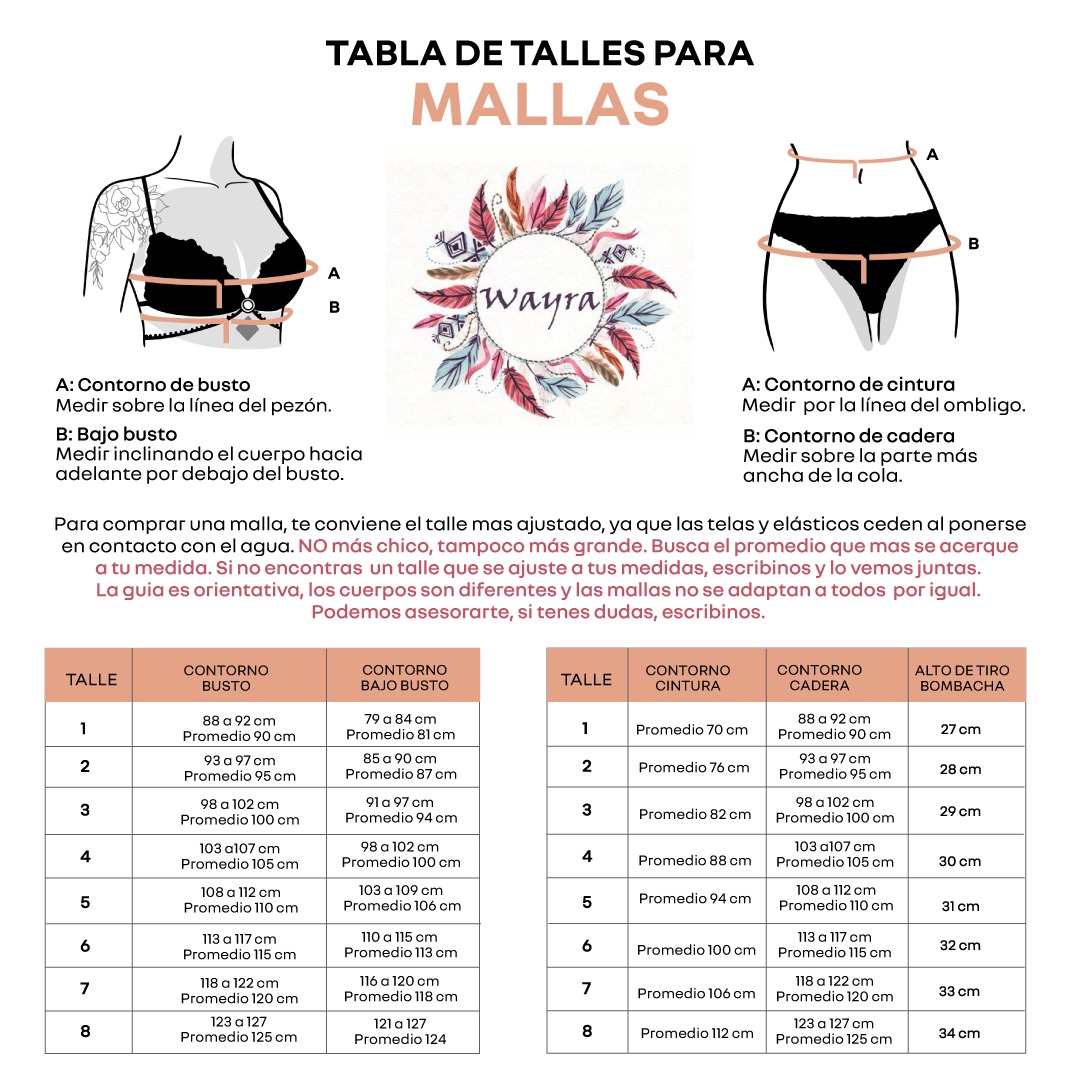 tabla de talles mallas